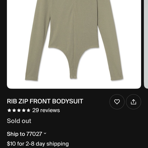 Talentless Rib Zip Front Bodysuit - Picture 4 of 4